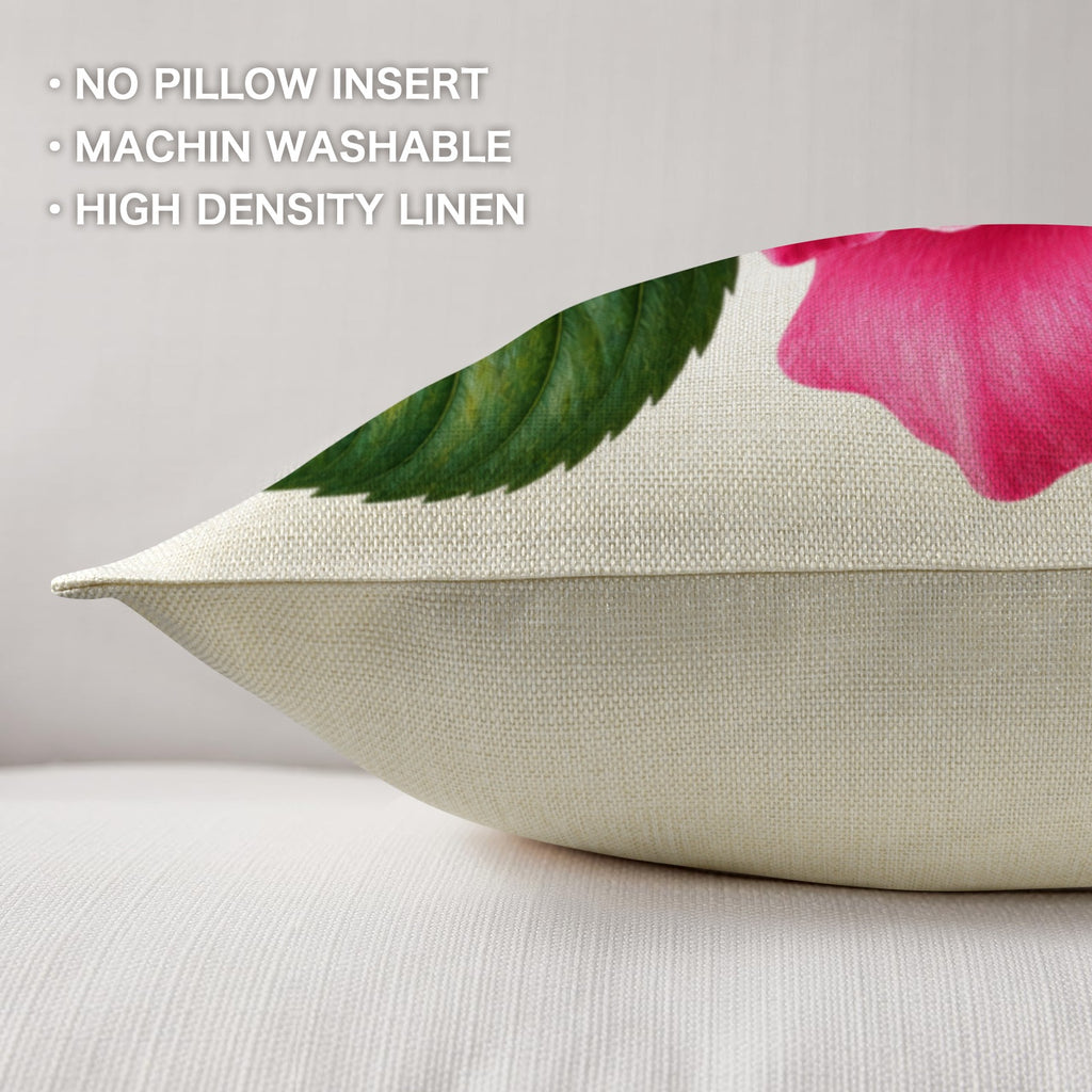 Pillow Cover-1-Rose-Pink-Envelope Close-set of 4-Cover only, no insert