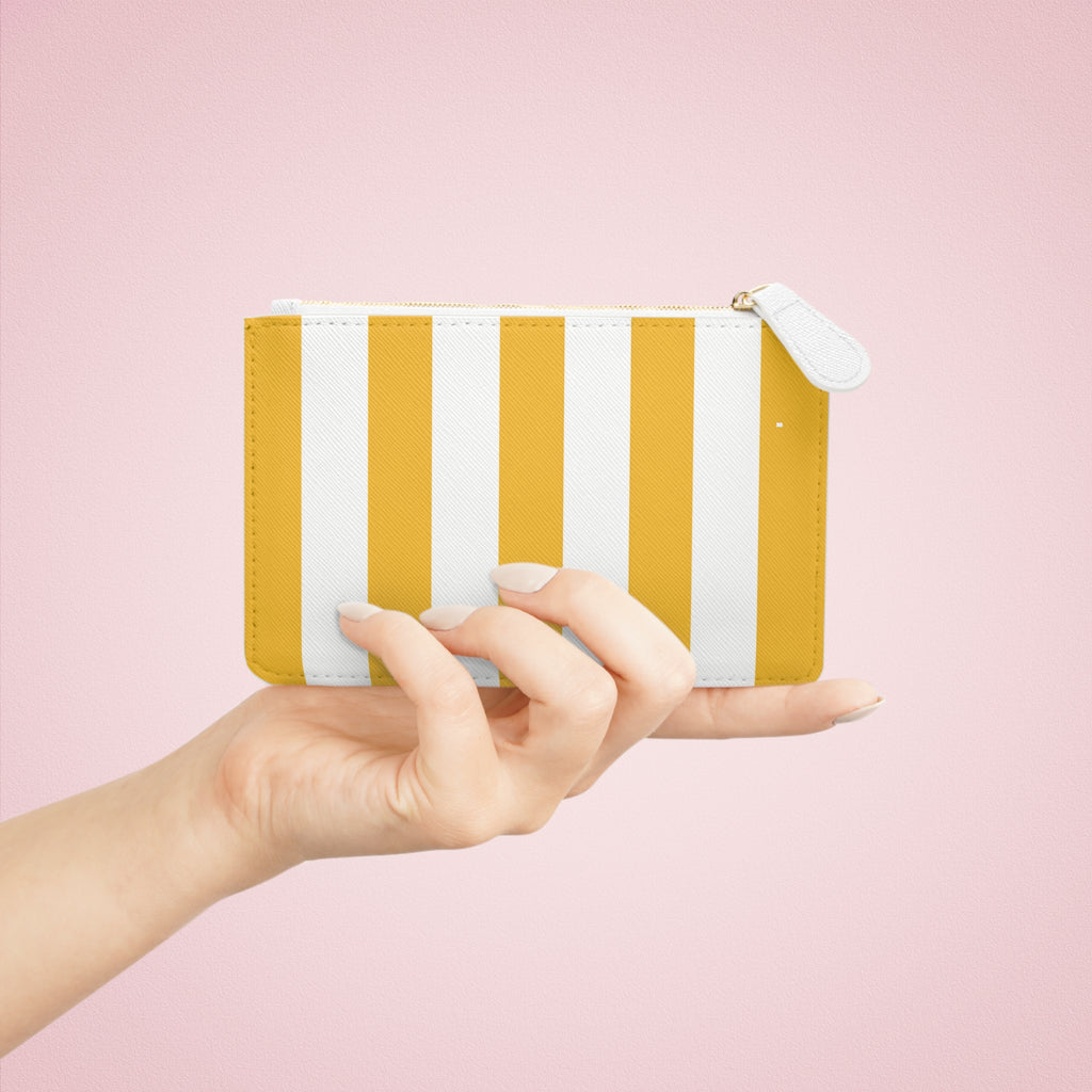 Zip Pouch – Gold & White Stripes