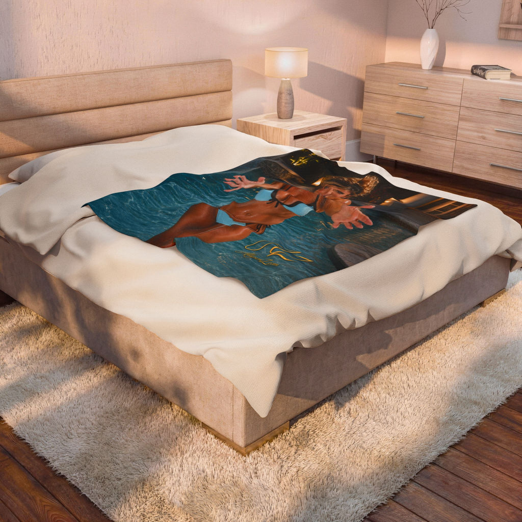 Allyson Z "Hugs" Pool Collection Premium Velveteen 50" x 60" Throw Blanket