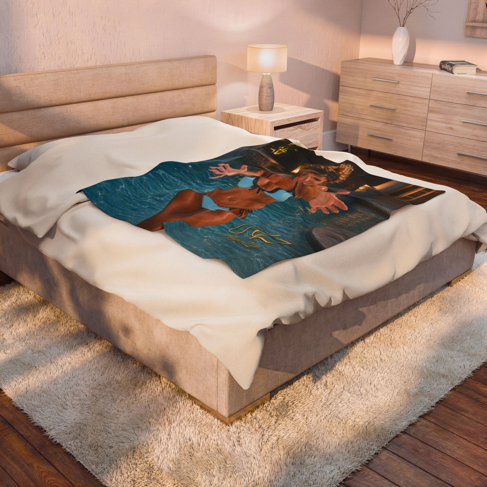 Allyson Z "Hugs" Pool Collection Premium Velveteen 50" x 60" Throw Blanket