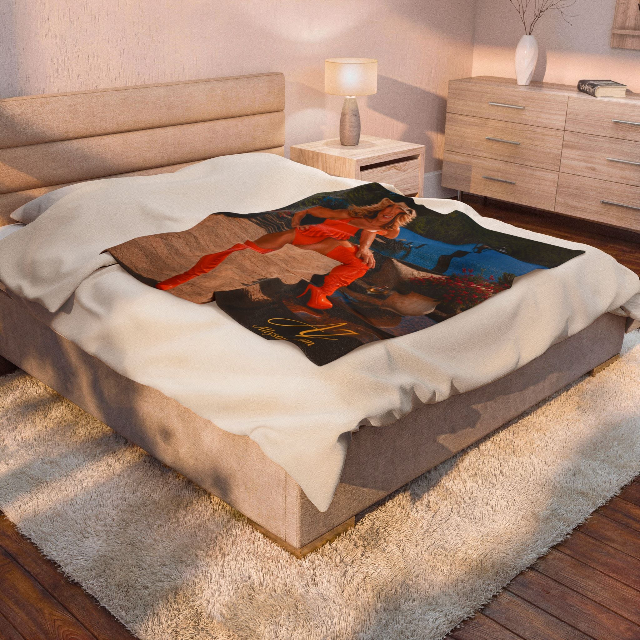 Allyson Z Lakeside Retreat Collection – Premium Velveteen Throw Blanket (50" × 60")