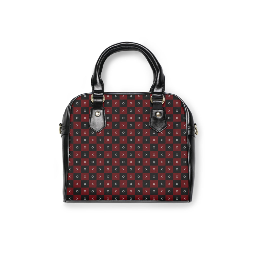 Handbag-Purse-Red & Black X's & O's with Adjustable Strap