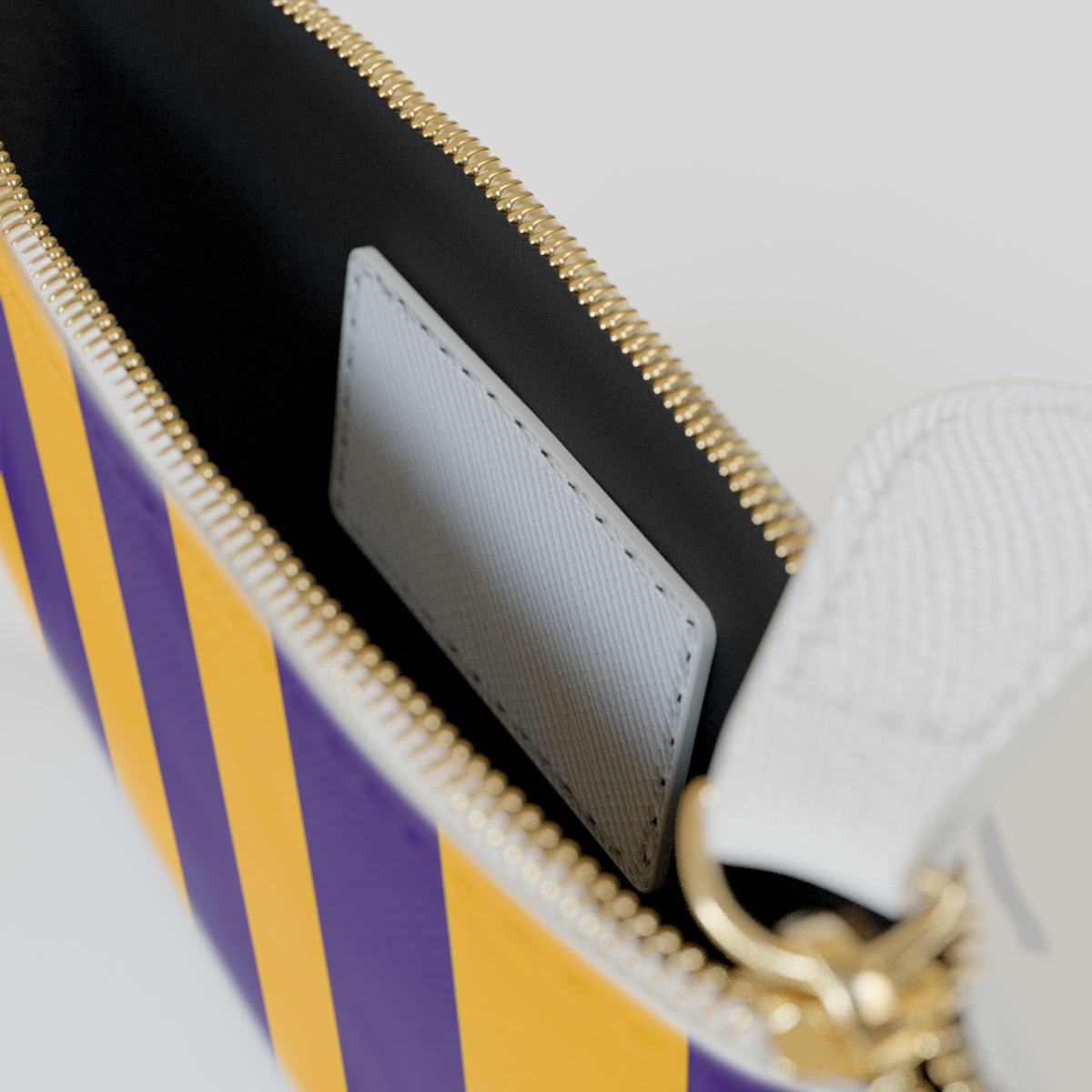 Zip Pouch – Purple & Gold Stripes
