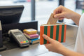 Zip Pouch – Orange & Green Stripes