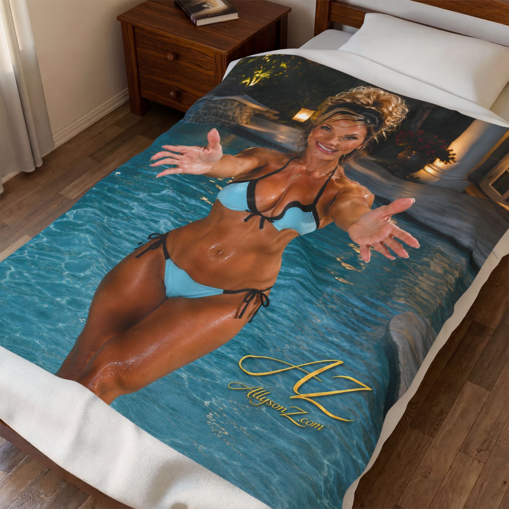 Allyson Z "Hugs" Pool Collection Premium Velveteen 50" x 60" Throw Blanket