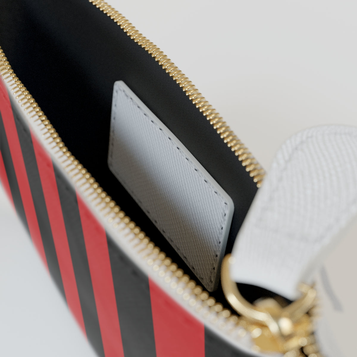 Zip Pouch – Red & Black Stripes