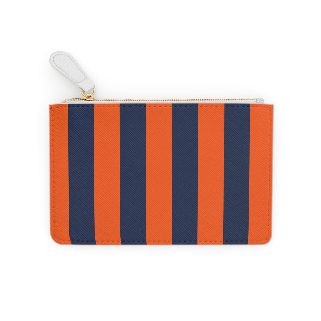 Zip Pouch – Orange & Navy Stripes