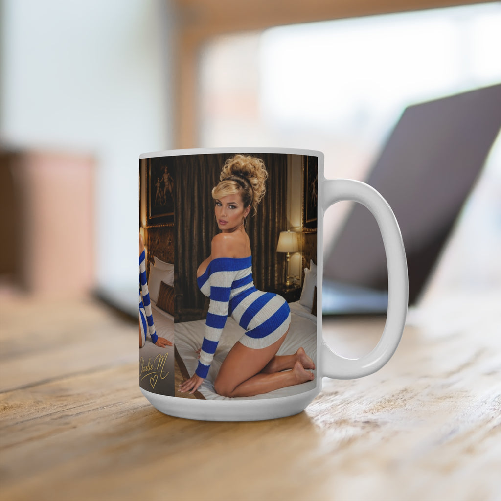 Coffee Mug Stripe Collection – Charlie Monroe Blue & White 15oz