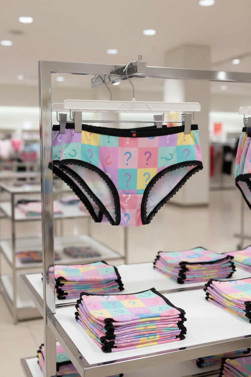 Briefs-Panty-Womens- Pastel Question Mark – Colorful Women’s Printed Underwear