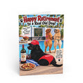 Funny Retirement Card –Black Labrador Retriever Dog by Pool