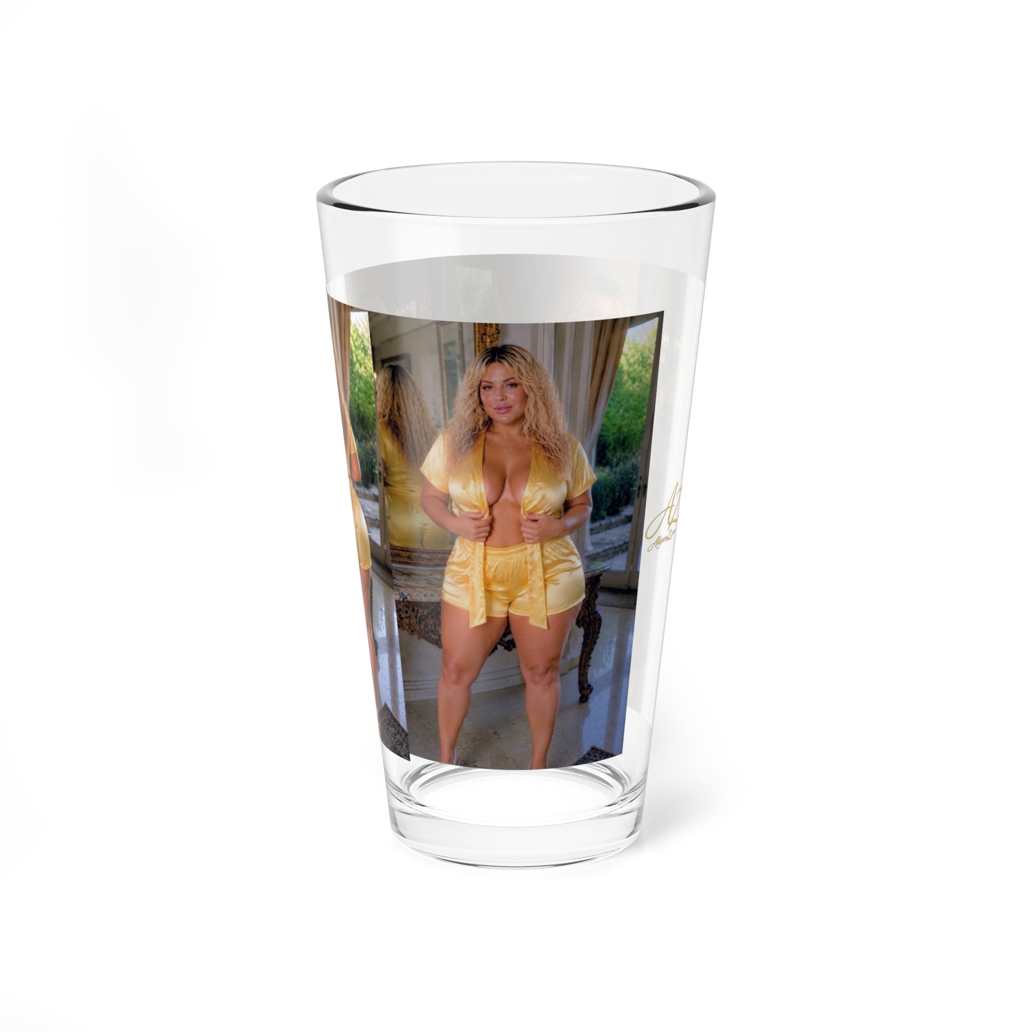 Victoria Lane Golden Satin Collection 16oz Clear Pint Glass