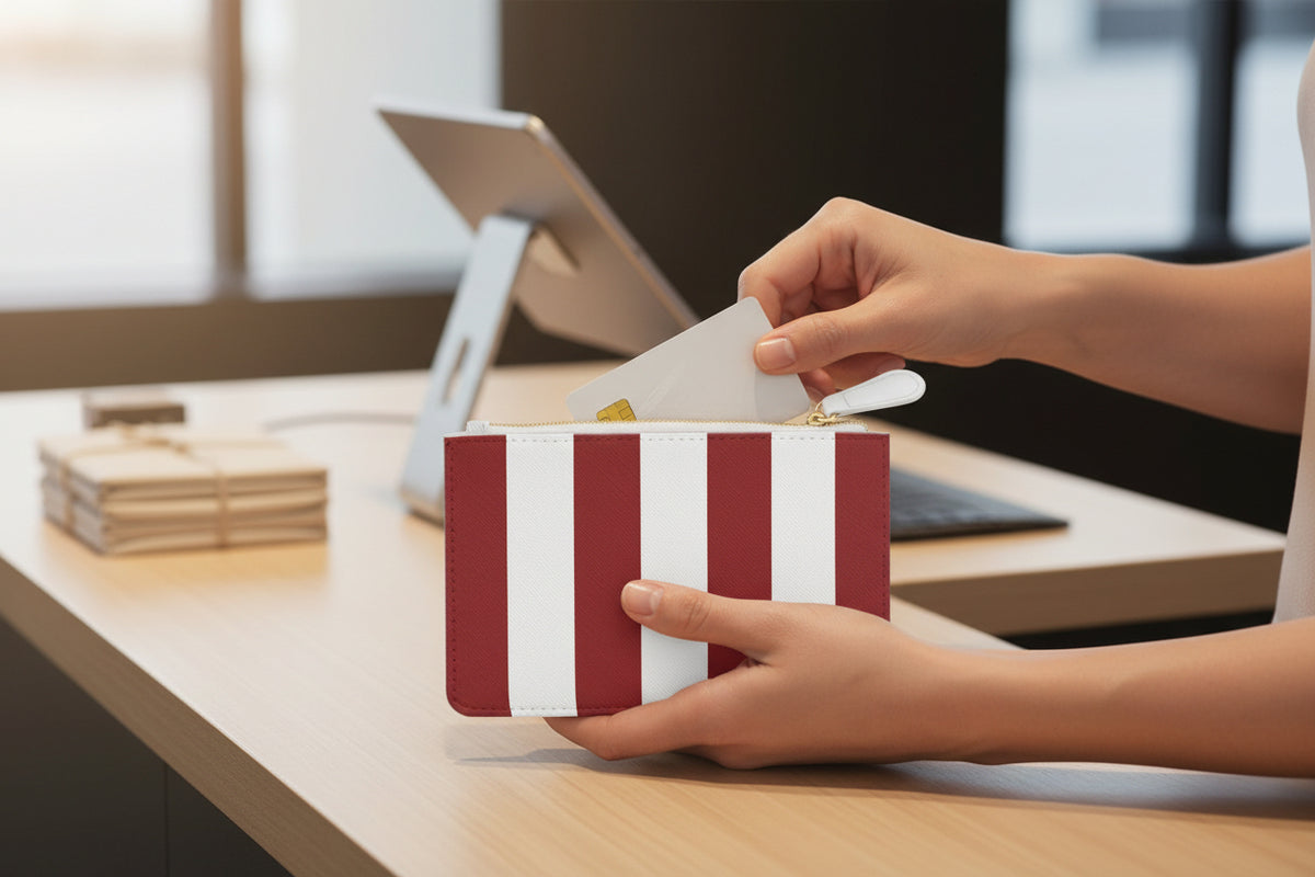 Zip Pouch-Heritage Red & White Stripes
