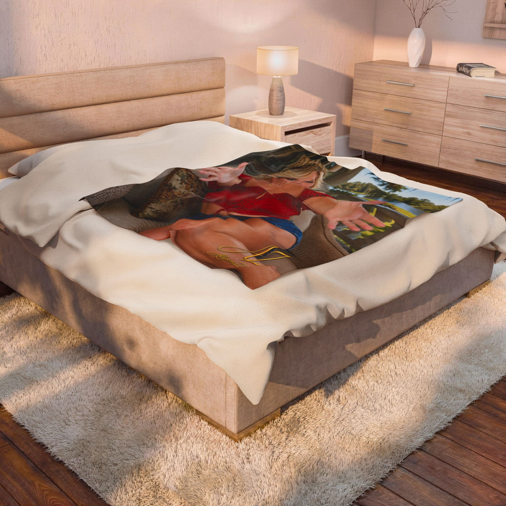 Allyson Z Southern Hospitality "Hugs" Collection – Premium Velveteen 50" x 60" Throw Blanket