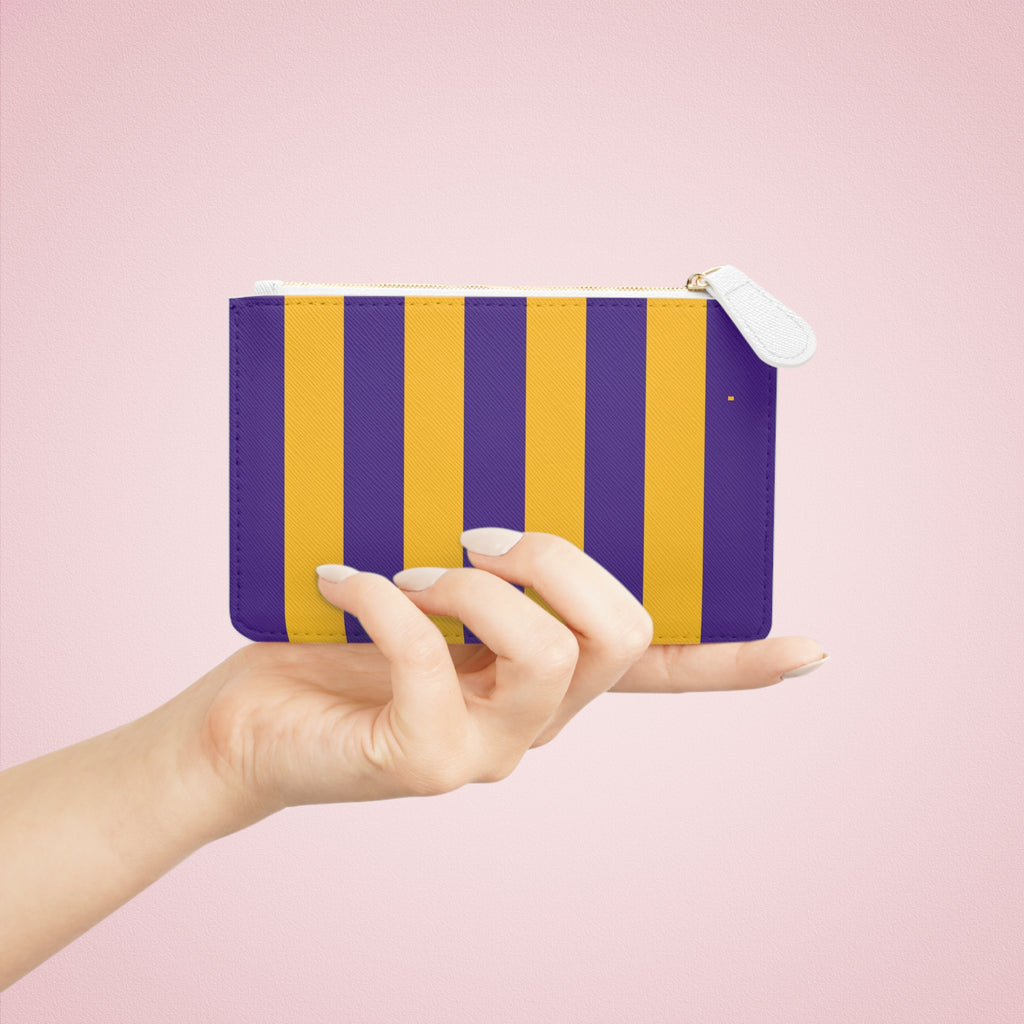 Zip Pouch – Purple & Gold Stripes