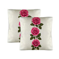 Pillow Cover-3-Rose-Vertical-Pink-Envelope Close-set of 2-Cover only, no insert
