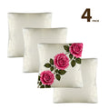 Pillow Cover-3-Rose-Diagonal-Pink-Envelope Close-set of 4-Cover only, no insert