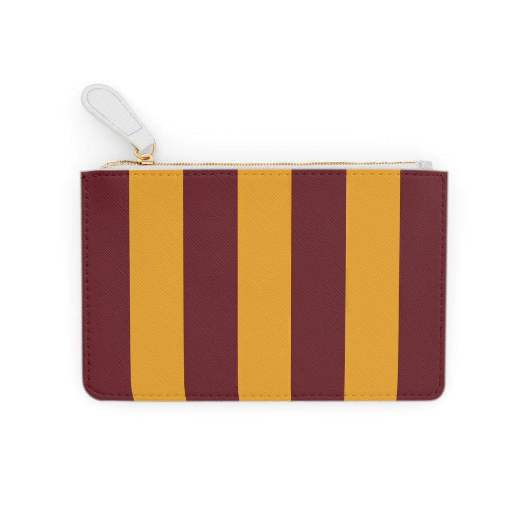 Zip Pouch – Burgundy & Gold Stripes