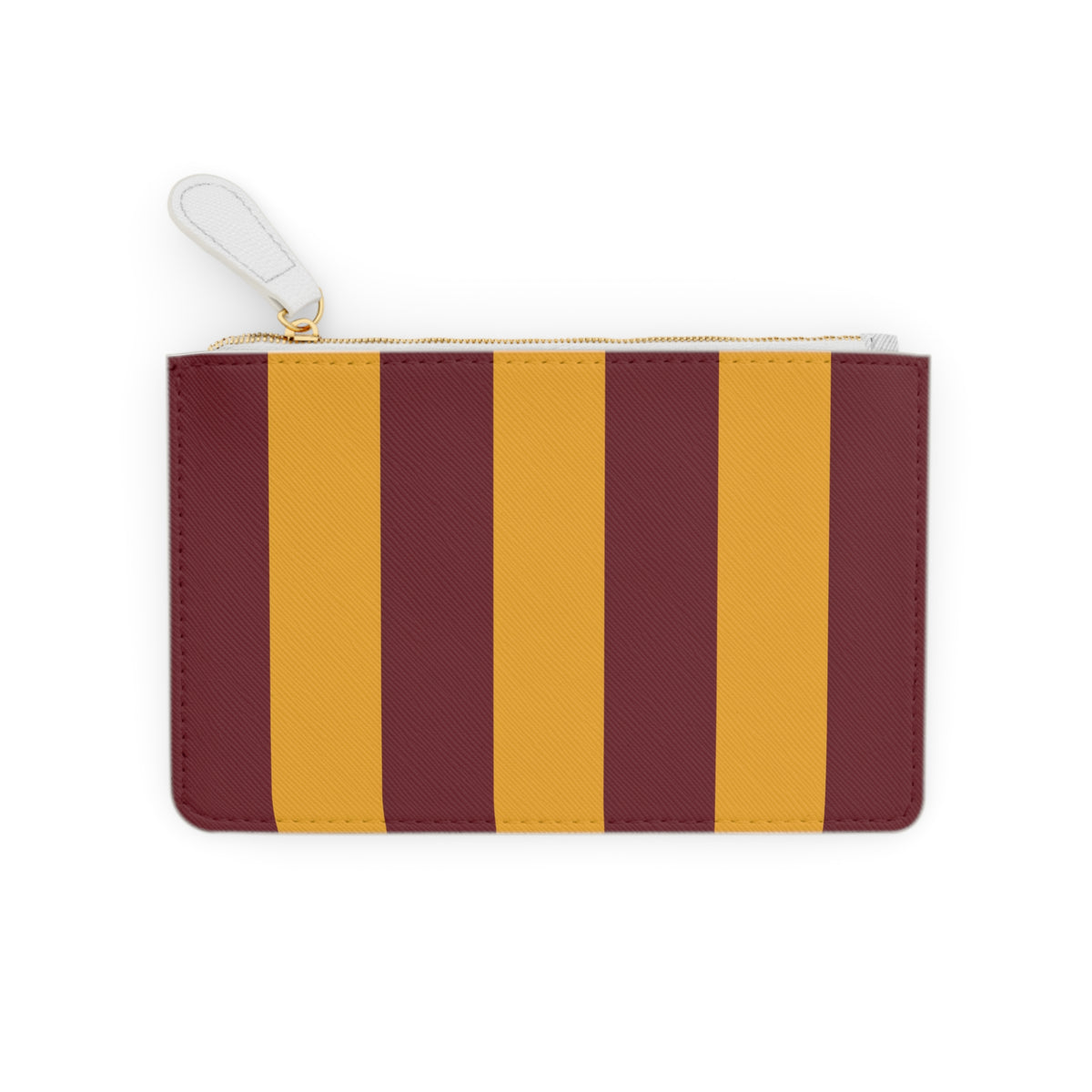 Zip Pouch – Burgundy & Gold Stripes