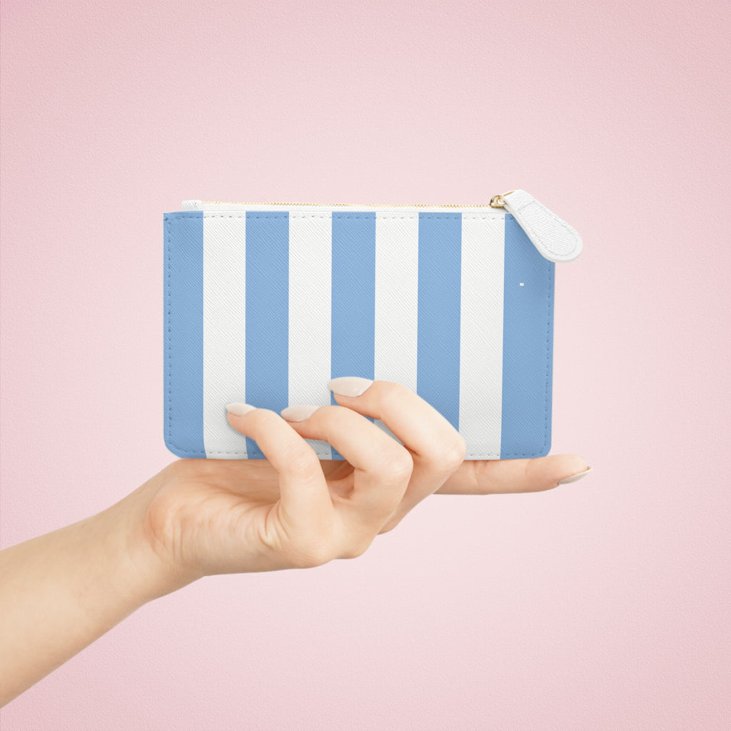 Zip Pouch – Baby Blue & White Stripes