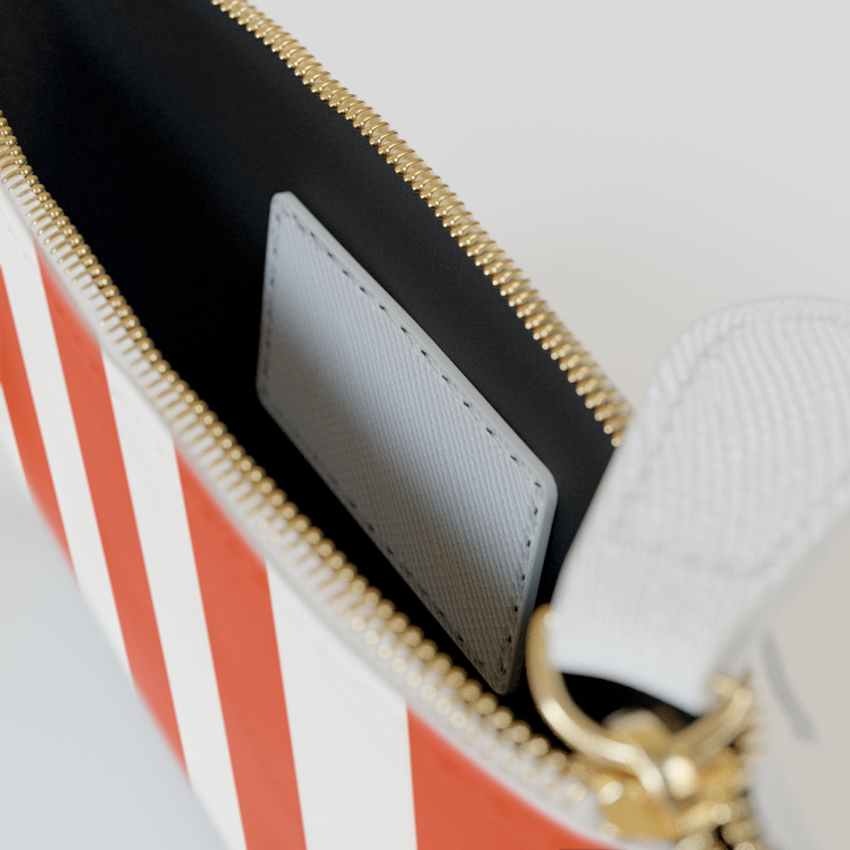 Zip Pouch – Orange & White Stripes