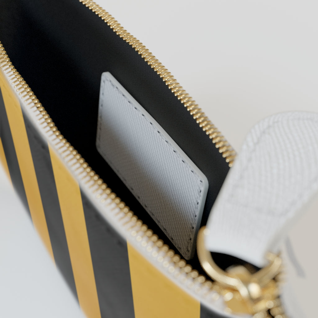Zip Pouch – Black & Gold Stripes
