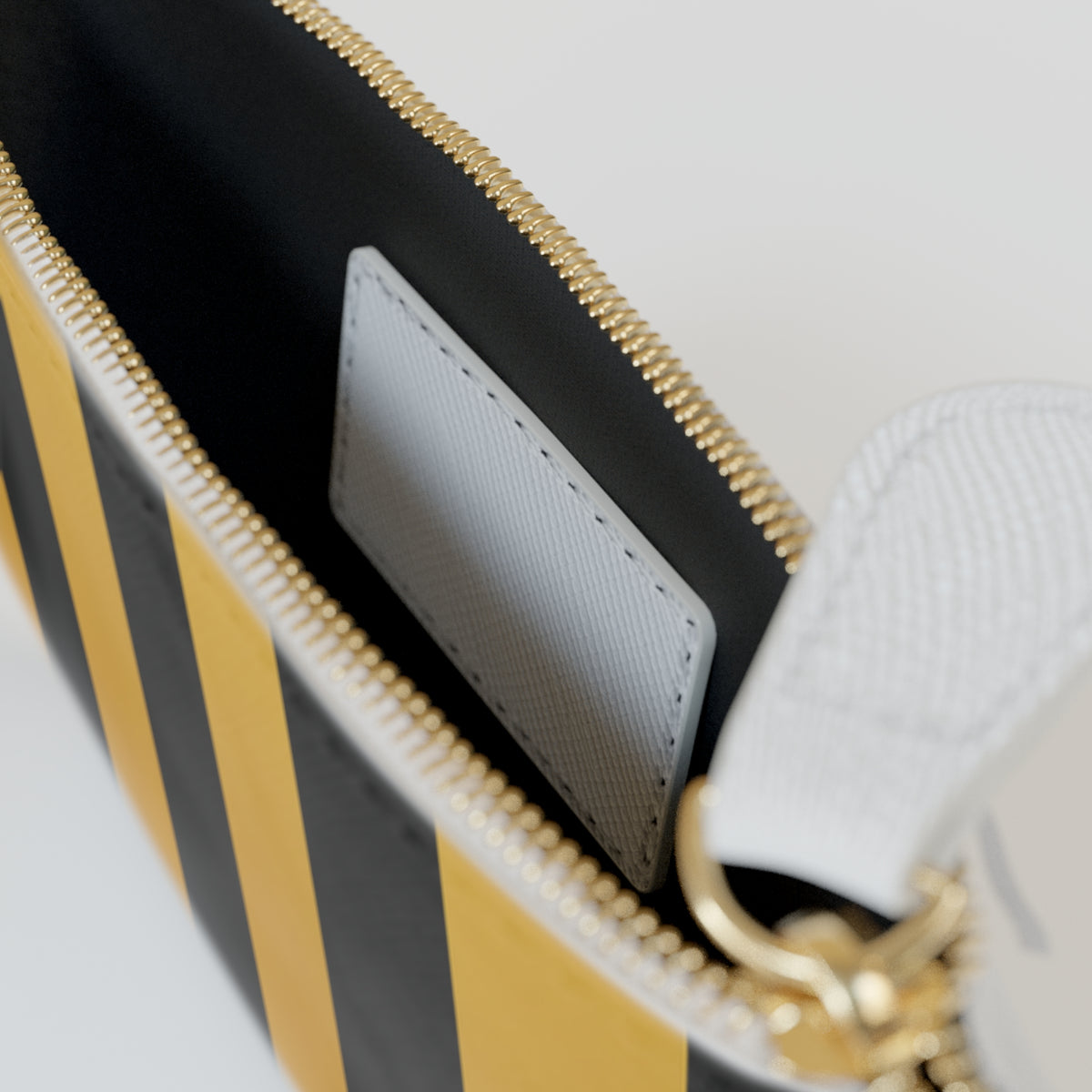 Zip Pouch – Black & Gold Stripes