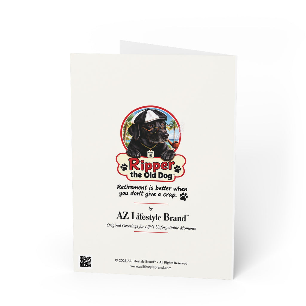 Funny Retirement Card –Black Labrador Retriever Relaxing