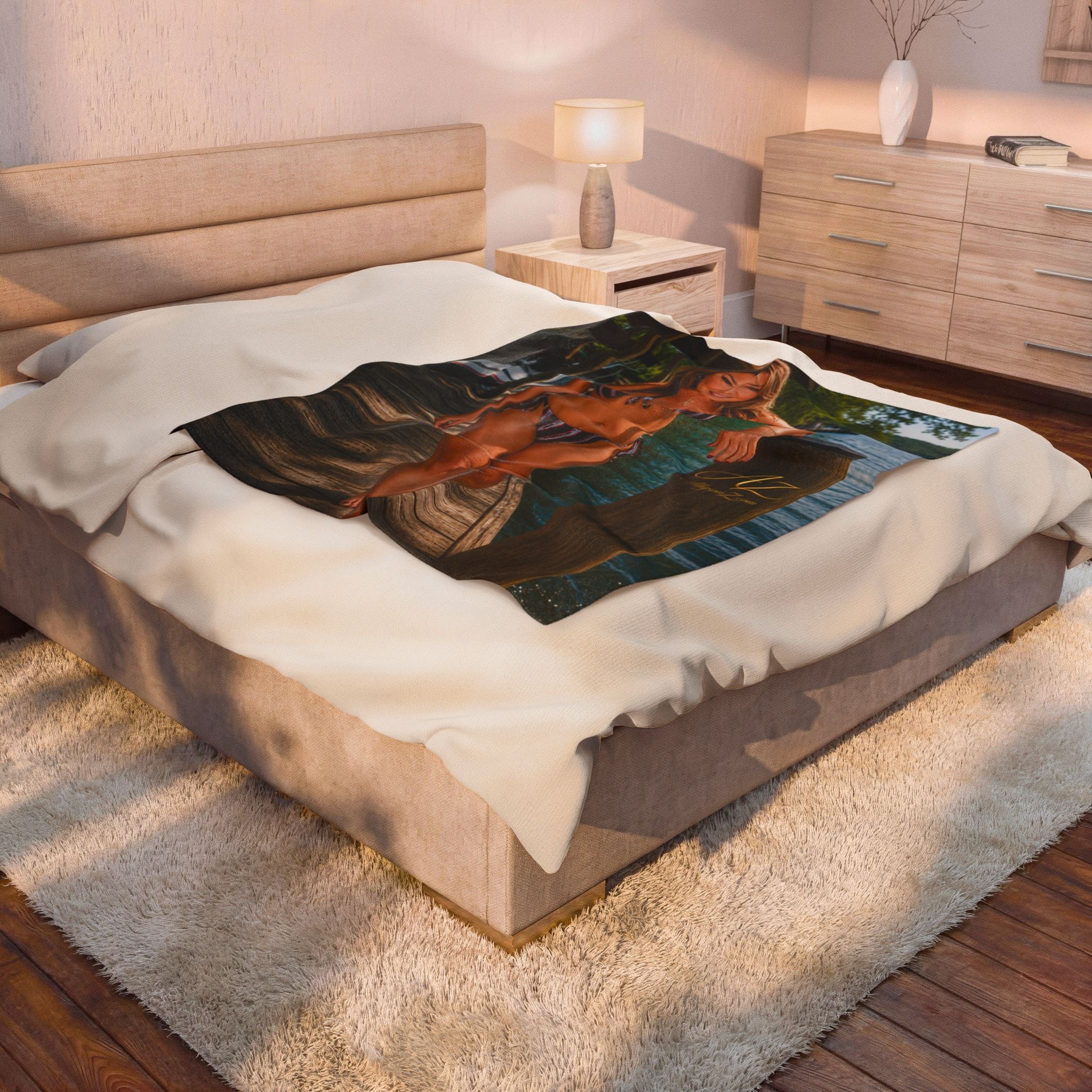 Lauri Bennett™ Lakeside Escape Collection – Premium Velveteen 50" × 60" Throw Blanket
