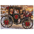 Christmas Eve Carriage Ride – Dogs & Cats 500-Piece Wooden Jigsaw Puzzle – product image