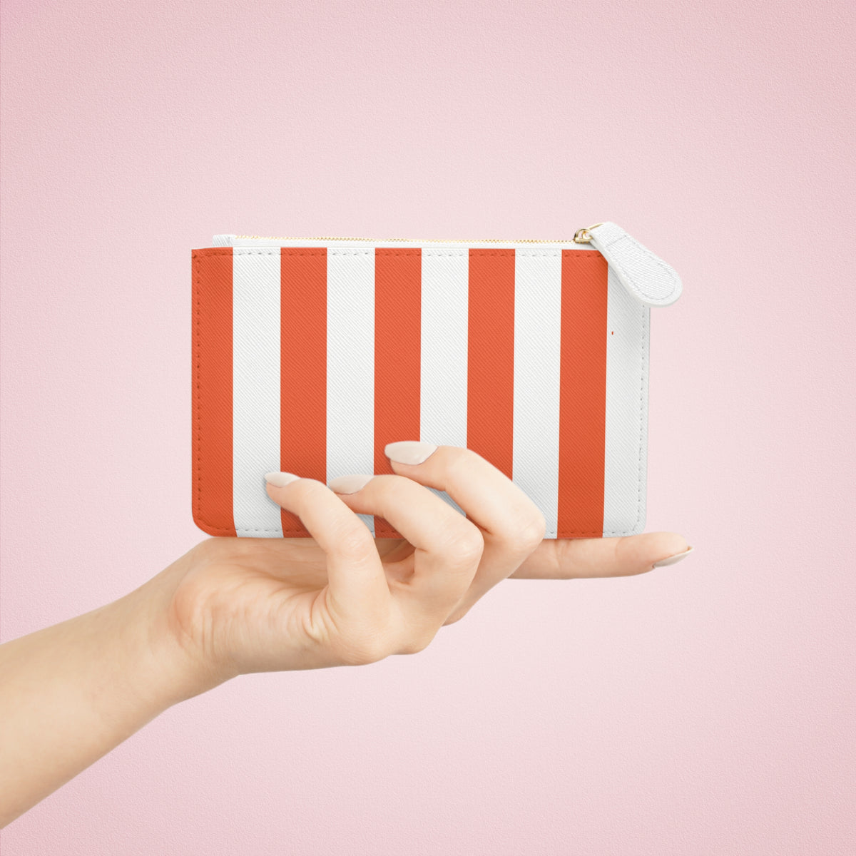 Zip Pouch – Orange & White Stripes