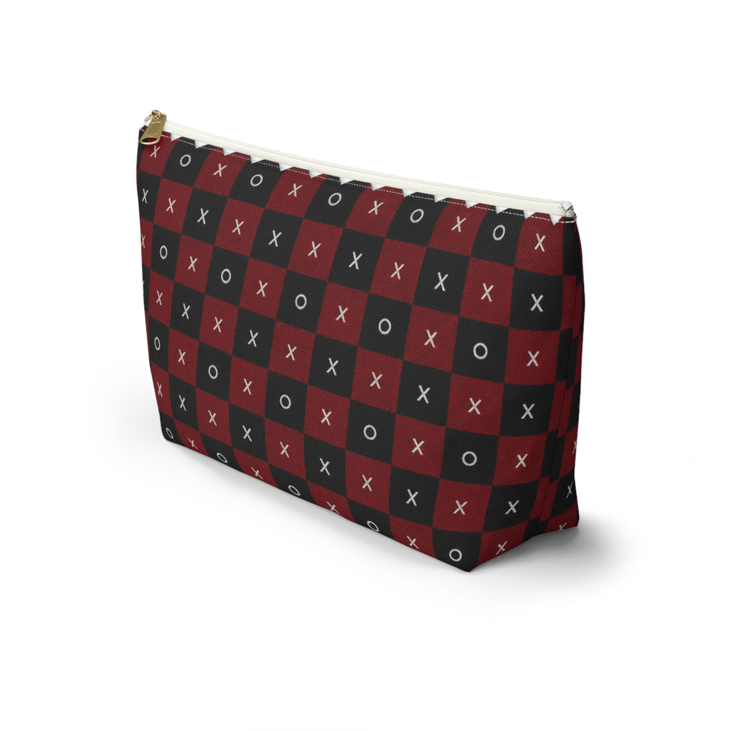 Pouch Bag-Red & Black X's & O's Accessory Bag
