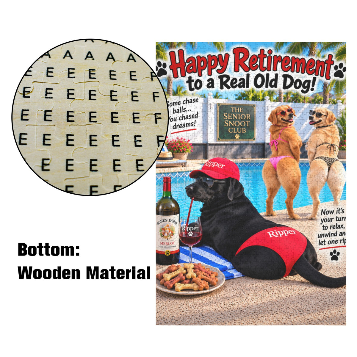 Retirement Gift-Jigsaw Puzzle-1000 Piece Wooden-Black Labrador Retriever Dog