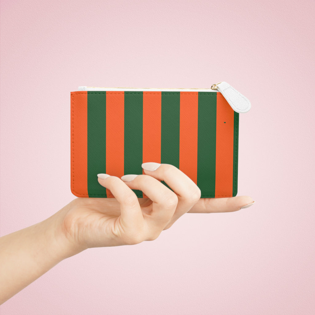 Zip Pouch – Orange & Green Stripes