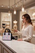 Handbag-Pastel Question Mark Shoulder or Carry Handbag with Adjustable Strap