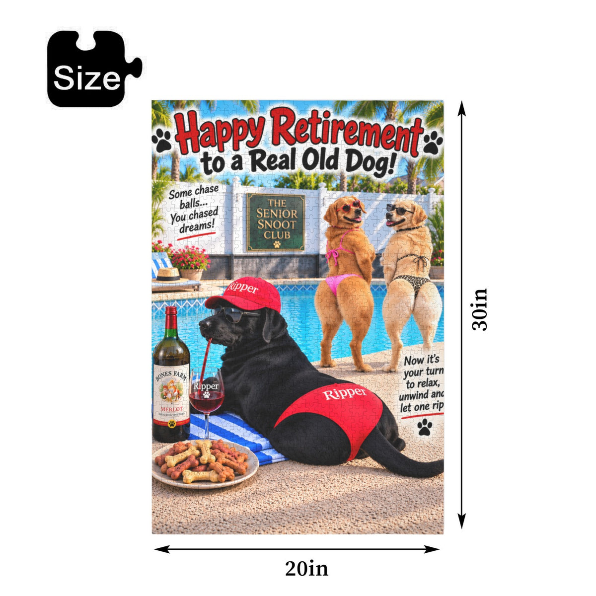Retirement Gift-Jigsaw Puzzle-1000 Piece Wooden-Black Labrador Retriever Dog