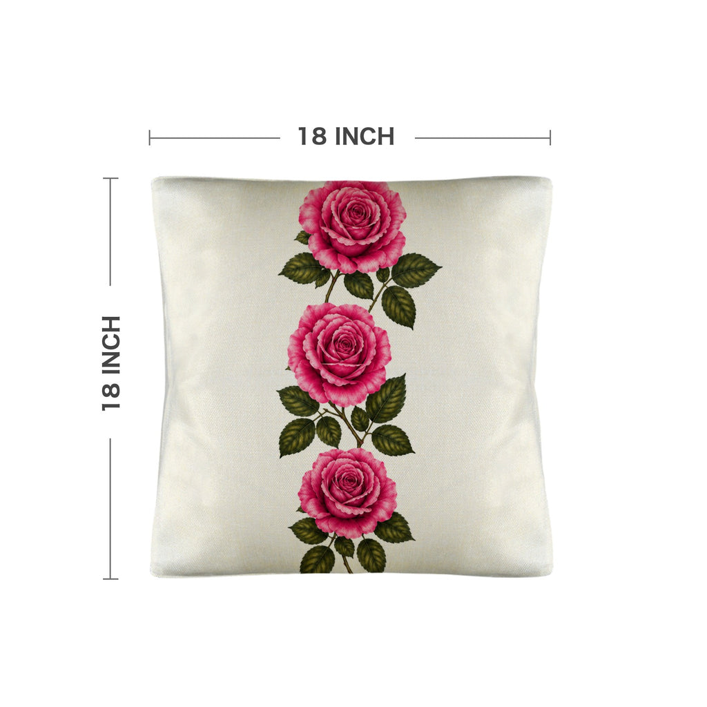 Pillow Cover-3-Rose-Vertical-Pink-Envelope Close-set of 2-Cover only, no insert