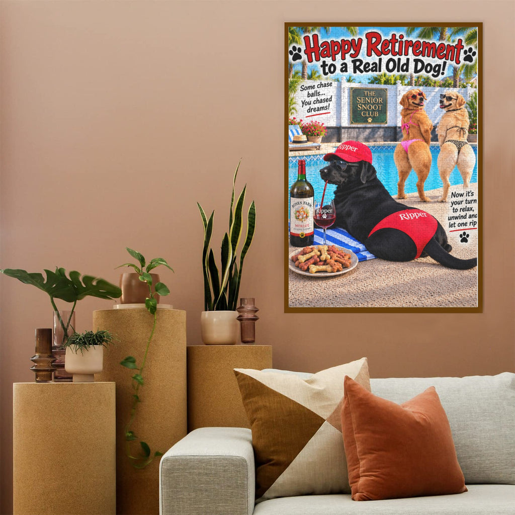 Retirement Gift-Jigsaw Puzzle-1000 Piece Wooden-Black Labrador Retriever Dog